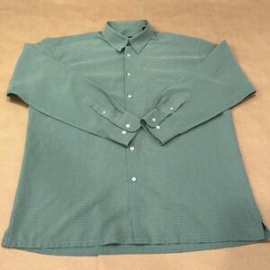 Bugatchi Green Button Up Shirt Mens Large